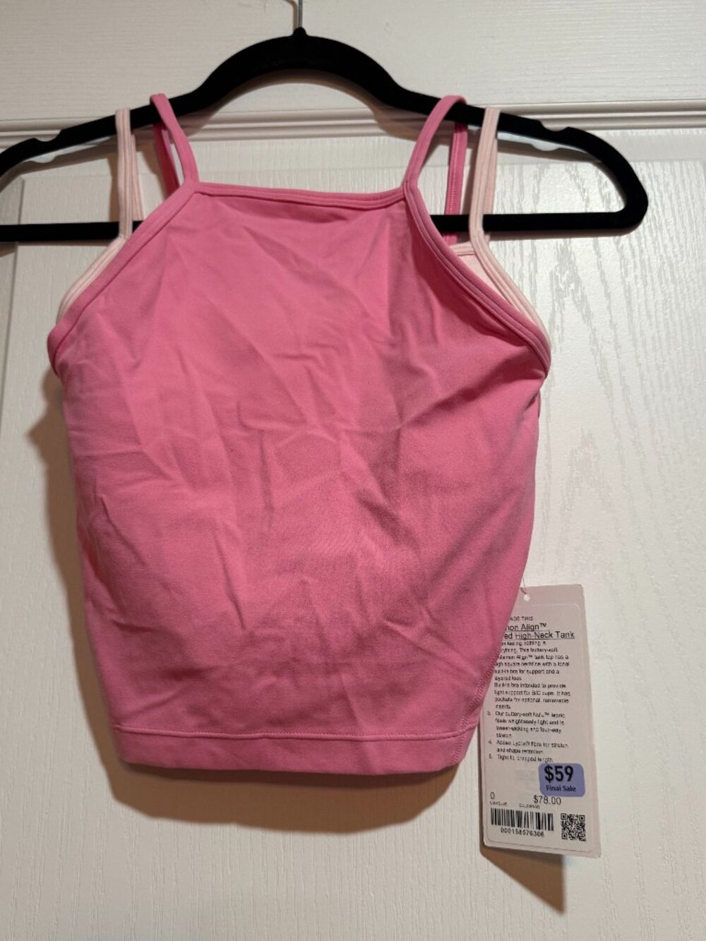 Lululemon Align High-Neck Tank Top Pink Size 0 NWT